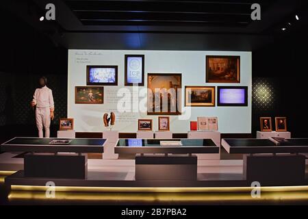 LAUSANNE, SUISSE - 7 août 2019. Intérieur du Musée Olympique, plus grande archive des Jeux Olympiques du monde, Lausanne Banque D'Images