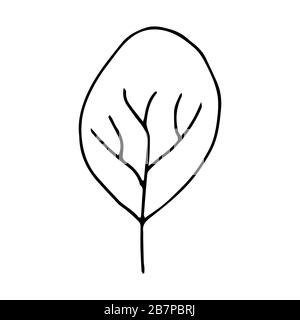 Bel arbre avec des branches intéressantes sur un fond blanc. Journée nationale des forêts. Le concept de conservation de la nature. Printemps ou été Illustration de Vecteur