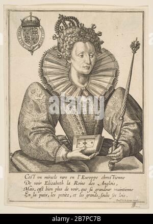 Reine Elizabeth I d'Angleterre, fin du XVIe siècle. Banque D'Images