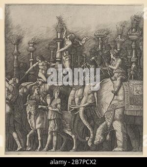Le triomphe de César : les éléphants, 1470-1525. Après Andrea Mantegna Banque D'Images