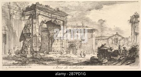 Arche de Galienus. 1. FA&#xe7;de l'Église de S. Vito (Arco di Galieno. 1. Facciata della Chiesa di S. Vito), CA. 1748. Banque D'Images