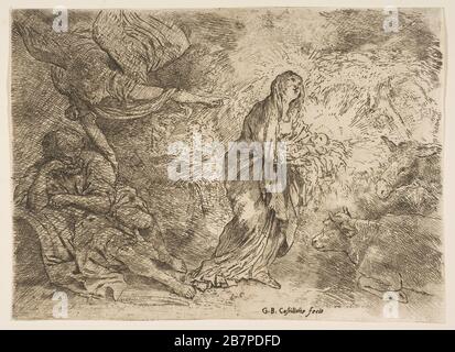 L'ange réveille Joseph à la présence de la Vierge et de l'enfant, CA. 1645-49. Banque D'Images