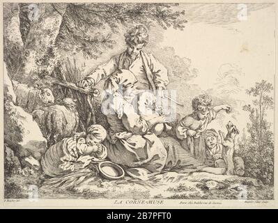 Cornemuses, du milieu à la fin du XVIIIe siècle. Banque D'Images