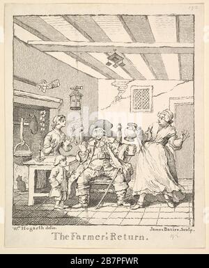 Frontispiece à "le retour des agriculteurs", mars 1762. Sitter David Garrick. Après William Hogarth Banque D'Images