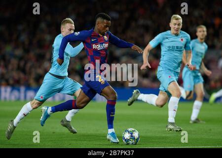 BARCELONE, ESPAGNE - 5 NOVEMBRE : Nelson Semedo du FC Barcelone lors du match de football de l'UEFA Champions League Group F entre le FC Barcelone et Slavia PR Banque D'Images