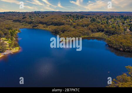 Lac Wentworth Falls dans les montagnes Bleues en Australie Banque D'Images