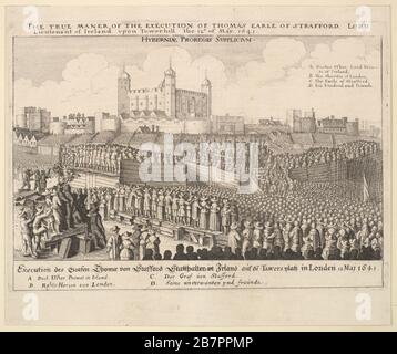 Le véritable homme [manière] de l'exécution de Thomas Earle de Strafford, 1641. Banque D'Images