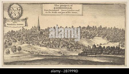 Le prospect de Bermingham, de Ravenshurst (neere London-Road) dans la partie sud-est de towne (Birmingham), 1625-77. Banque D'Images