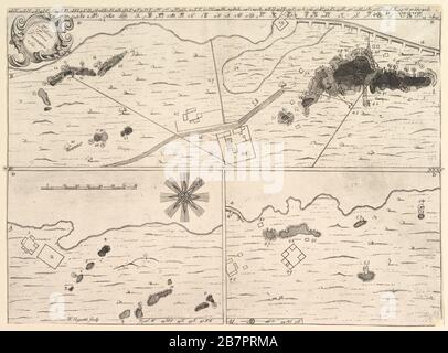 Fodina ferrea Danmorensis - une mine de fer danoise (Aubry de la Mottraye's "voyage à travers l'Europe, l'Asie et dans une partie de l'Afrique...", Londres, 1724, vol. II, pl. 35), 1723-24. Banque D'Images