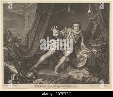 M. Garrick au personnage de Richard III, 20 juin 1746. Banque D'Images