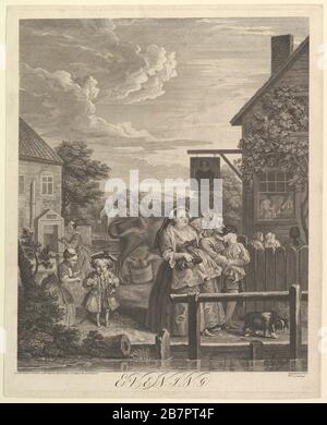 Soir (les quatre heures du jour), 25 mars 1738. Banque D'Images