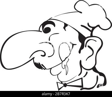 chef affamé Illustration de Vecteur