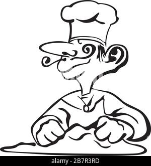 chef de fabrication de pizza Illustration de Vecteur