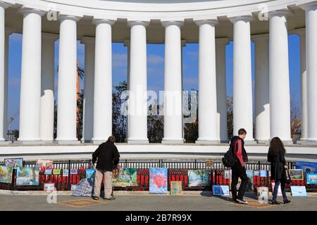 Colonnade du palais de Vorontsov, Odessa, la Crimée, l'Ukraine, l'Europe de l'Est Banque D'Images