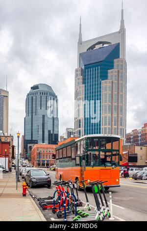 Vue sur la rue à Nashville pendant la journée Banque D'Images