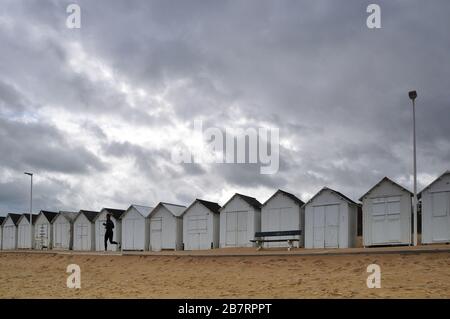 Maison de bain sur la Côte de Nacre en Normandie, Calvados, France, Europe Banque D'Images