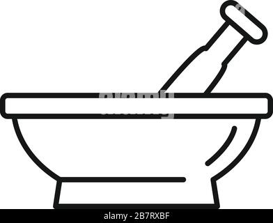 Icône de la cuvette du pharmacien. Contour pharmacien bol icône vecteur pour la conception de Web isolé sur fond blanc Illustration de Vecteur