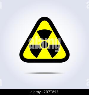 Symbole de danger de radioactivité icône d'alimentation noire jaune Illustration de Vecteur