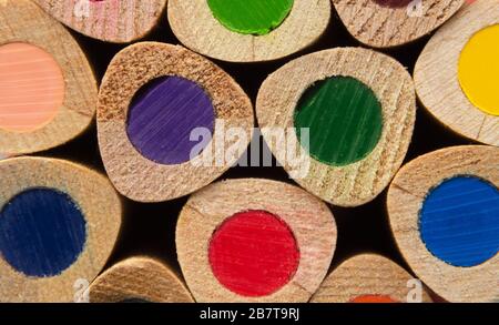 crayons multicolores gros plan 8 Banque D'Images