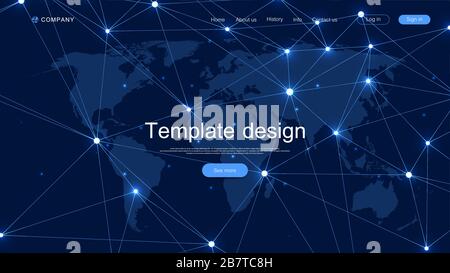 Fond technique de la page d'accueil avec textures abstraites de carte de circuit imprimé. Arrière-plan abstrait géométrique avec carte de circuit imprimé de lignes . Modèle de site Web Illustration de Vecteur