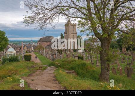 Arbre près d'un chemin menant à la Curch du Saint-Rude, Stirling, Ecosse Banque D'Images