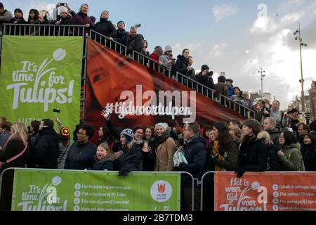 Panneau d'affichage à la Journée nationale des tulipes à Amsterdam Pays-Bas 2020 Banque D'Images