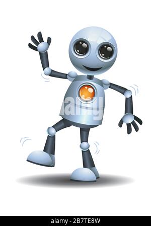 illustration tridimensionnelle de la danse de petit groupe de danse de robot sur fond blanc isolé Banque D'Images