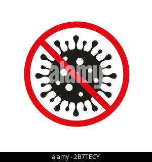 Signe attention coronavirus. Arrêter le coronavirus. Éclosion de coronavirus. Danger de coronavirus et maladie à risque pour la santé publique et éclosion de grippe. Concept médical pandémique avec cellules dangereuses.illustration vectorielle Illustration de Vecteur