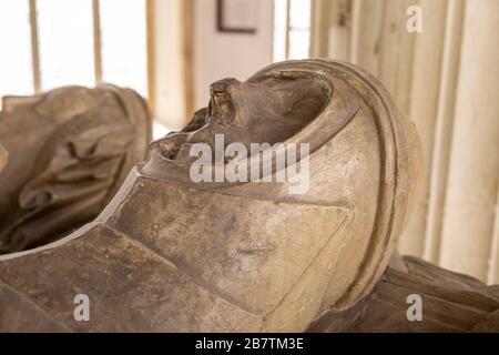 Effigie en bois Michael de la Pole d 1415 Wingfield église, Suffolk, Angleterre, Royaume-Uni Banque D'Images