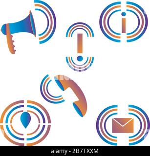 contactez-nous ensemble de vecteurs d'icône Illustration de Vecteur