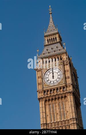 Le Clocktower alias Elizabeth Tower (communément appelé Big Ben), le Palais de Westminster, Westminster, Londres, Angleterre, GB, Royaume-Uni Banque D'Images