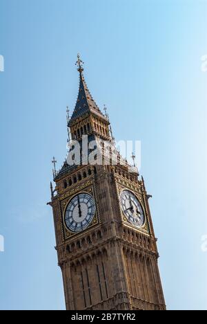 Le Clocktower alias Elizabeth Tower (communément appelé Big Ben), le Palais de Westminster, Westminster, Londres, Angleterre, GB, Royaume-Uni Banque D'Images