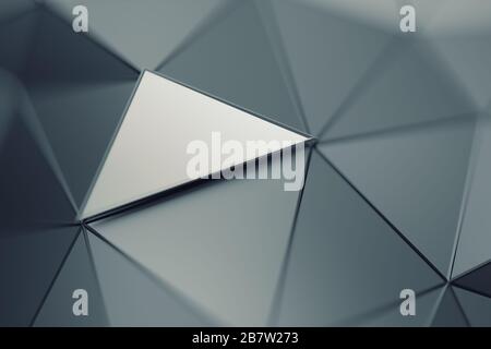 Rendu   abstrait de la surface triangulée. Décor contemporain. Forme polygonale futuriste. Toile de fond poly basse déformée avec lignes nettes. Banque D'Images
