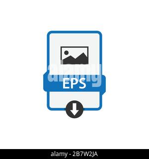 Image vectorielle de format de fichier de téléchargement EPS. Icône de fichier EPS vecteur graphique de conception plate Illustration de Vecteur