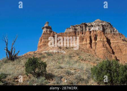 Formation de roche de phare dans le parc national de Palo Duro Canyon près d'Amarillo Texas. ©Bob Daemmrich Banque D'Images