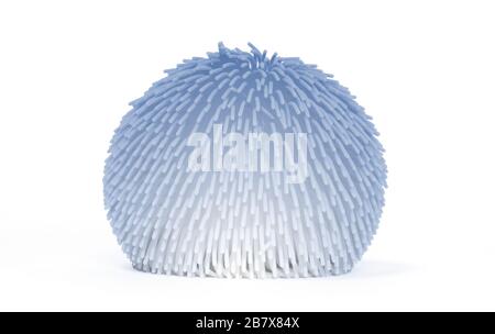 Virus comme la boule en caoutchouc souple isolée sur fond blanc Banque D'Images