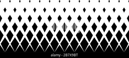 Motif géométrique de losanges noirs sur un fond blanc.sans couture dans une direction.option avec un fondu court.7 chiffres en hauteur. Illustration de Vecteur