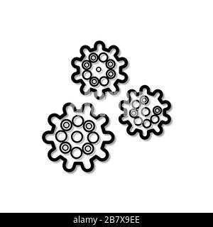 Icône isolée en trois dimensions de la mutation virale. Virus, coronavirus, maladie du rhume ou de la grippe, icône d'infection respiratoire. Illustration de Vecteur