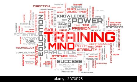 Collage de mots rouges sur fond blanc. Beau concept de nuage de mots rouges Banque D'Images