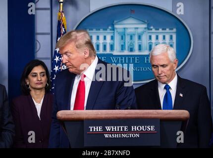 Washington DC, États-Unis. 18 mars 2020. Président des États-Unis Donald J. Credit: MediaPunch Inc/Alay Live News Banque D'Images