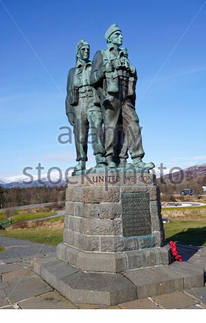 Monument commémoratif de guerre du Commando, dédié aux forces britanniques du Commando de la seconde Guerre mondiale, pont Spean, Écosse Banque D'Images