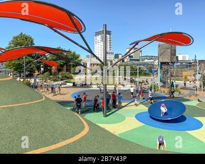 Margaret Mahy Family Playground, Armagh Street, Christchurch Central, Christchurch, Canterbury Region, Nouvelle-Zélande Banque D'Images