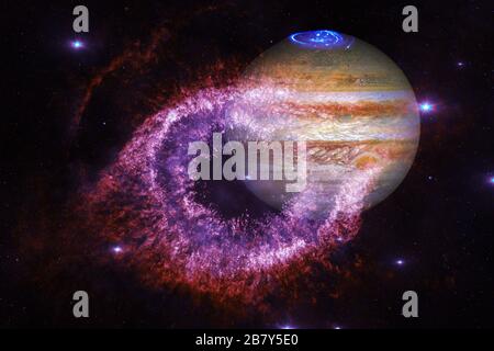 Jupiter. Des planètes de qualité impressionnante du système solaire. Éléments de cette image fournie par la NASA Banque D'Images