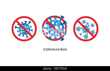 Logo de la maladie du coronavirus (COVID-19). 2019 modèle vectoriel de conception de logo de coronavirus de Novel. Illustration de Vecteur