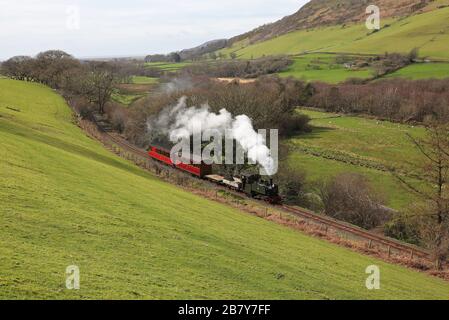 N°7 'Tom Rolt' nr Brynglas sur le chemin de fer de Talyllyn. Banque D'Images