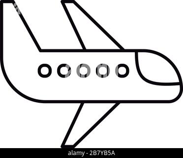 plan d'air passager, illustration vectorielle de style ligne Illustration de Vecteur