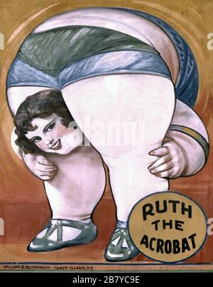 Ruth The Acrobat, affiche pour un spectacle secondaire à la foire de l'État du Vermont, Rutland, Vermont, États-Unis, Jack Delano pour la U.S. Farm Security Administration, septembre 1941 Banque D'Images