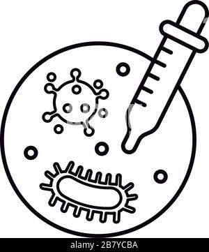 micro-organisme bactérien dans un cercle, style de ligne icône vecteur illustration conception Illustration de Vecteur