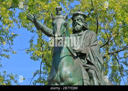 Monument à l'Empereur Charlemagne (742-814) à Liège, Belgique Banque D'Images