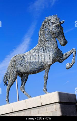 Gingembre la sculpture de cheval, Greenock, Inverclyde, Écosse, Royaume-Uni Banque D'Images